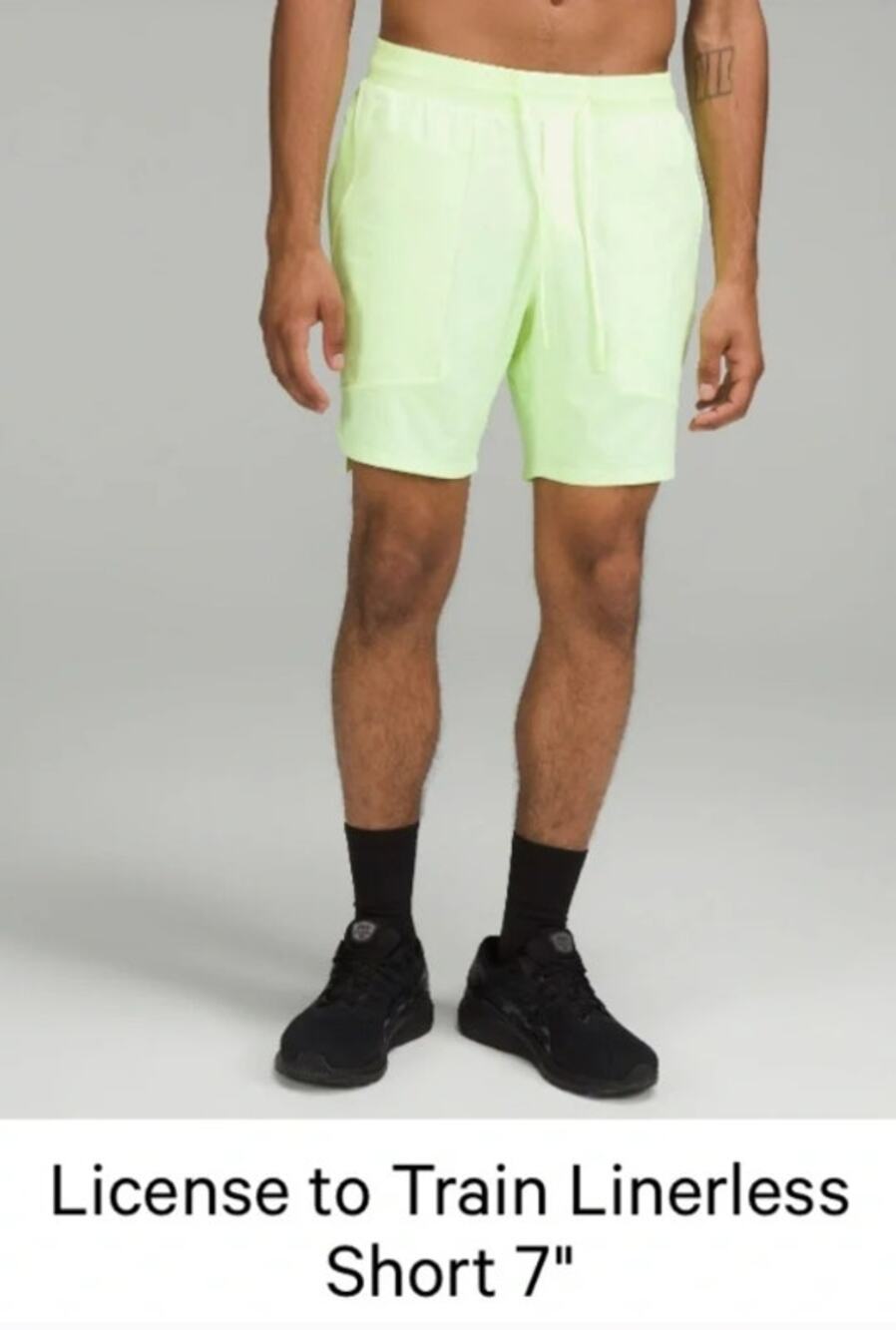 Lululemon Men's License To Train 7" Linerless Shorts XXL Neon Yellow Workout